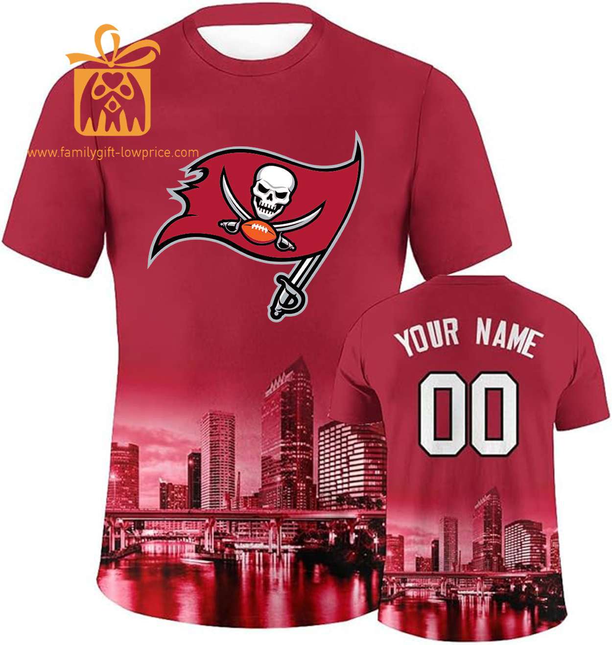 Tampa Bay Buccaneers Custom Football Shirts - Personalized Name & Number, Ideal for Fans