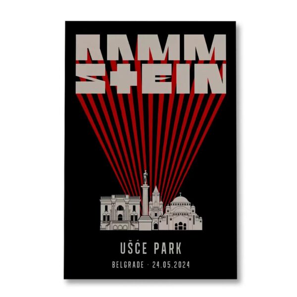 Rammstein Belgrade May 24 2024 Usce Park Serbia Event Poster