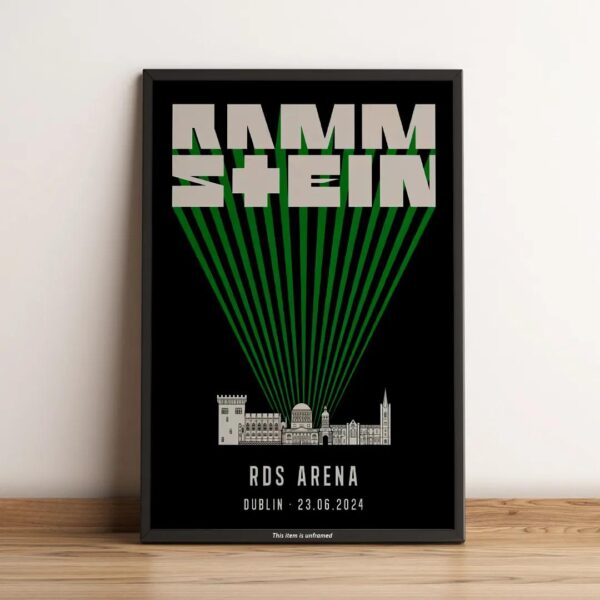 Rammstein Dublin June 23 2024 RDS Arena Ireland Event Poster